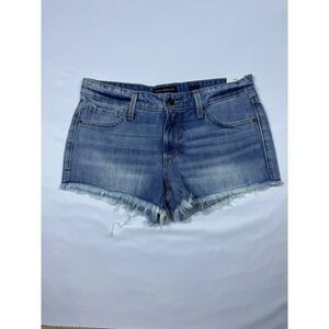 Lucky Brand The Cut Off Denim Shorts Blue Medium Wash Frayed Raw Hem 2/26 NEW